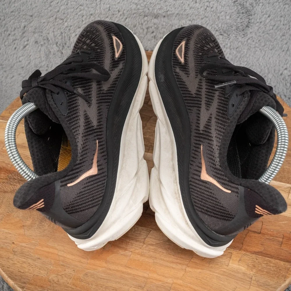 Hoka One One Womens Clifton 9 1127896 BRGL Black Running Shoes Sneakers Sz 8.5 B - Picture 5 of 10